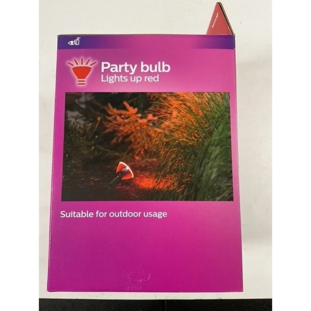 Philips 13.5W Red PAR 38 Outdoor Party LED Flood Light Celebration Bulb Lot Of 3